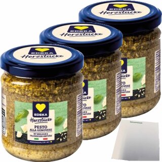 EDEKA Pesto Genovese 3er Pack (3x190g Glas) + usy Block