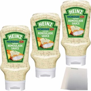 Heinz Kopfstehende Flasche Remoulade Sauce 3er Pack (3x400ml Flasche) + usy Block
