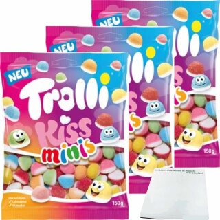 Trolli Kiss Minis 3er Pack (3x150g Packung) + usy Block