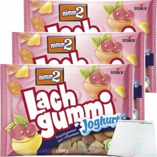nimm 2 Lachgummi Joghurt 3er Pack (3x250g Packung) + usy Block