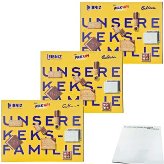 Bahlsen Unsere Keksfamilie mit 7 knusprigen Kekssorten mit Schokolade 3er Pack (3x280g Packung) + usy Block