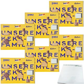 Bahlsen Unsere Keksfamilie mit 7 knusprigen Kekssorten mit Schokolade 6er Pack (6x280g Packung) + usy Block