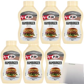 P&W Hamburger Sauce 6er Pack (6x425g Flasche) + usy Block