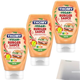 Thomy Vegan Burger Sauce 3er Pack (3x300ml Flasche) + usy Block