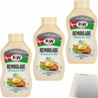 P&W Original Dänische Remoulade 3er Pack (3x425ml Flasche) + usy Block