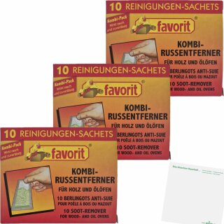 Favorit Entrußer für Öl- und Kohleöfen 3er Pack (30Stk Reinigungs-Sachets) + usy Block