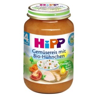 Hipp Gemüsereis mit Bio-Hühnchen, 190g