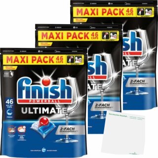 Finish Maxipack Ultimate Fresh Caps 3er Pack (3x46er 593g Packung) + usy Block