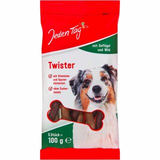 Jeden Tag Hund Twister Geflügel und Wild (100g Packung)