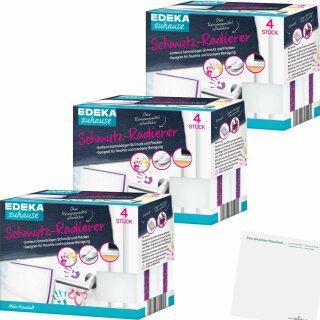 Edeka Schmutz-Radierer 3er Pack (gesamt 12 Stück) + usy Block
