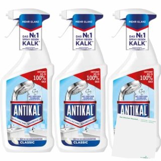 Antikal Entkalker Classic Spray 3er Pack (3x800ml Flasche) + usy Block