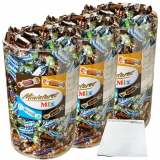 Miniatures Mix, Mars, Snickers, Bounty & Twix, 3er Pack (3x3Kg Packung) + usy Block