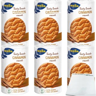 Wasa Tasty Snacks Cinnamon Rounds 6er Pack (6x267g Packung) + usy Block