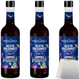 Mövenpick Aceto Balsamico di Modena 3er Pack (3x500ml Flasche) + usy Block