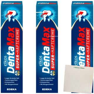 Elkos Super Haftcreme 3er Pack (3x75g Packung) + usy Block