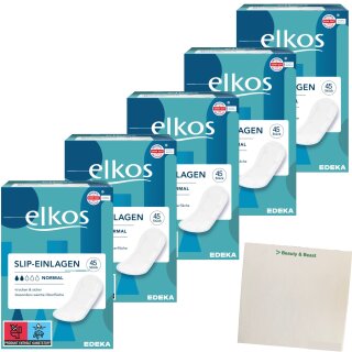 Elkos Slipeinlagen normal 5er Pack (5x45 Stück) + usy Block