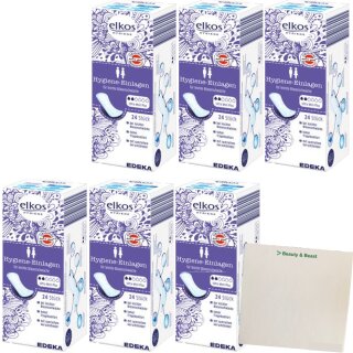 Elkos Hygiene Einlagen ultra mini plus 6er Pack (6x24 Stück) + usy Block