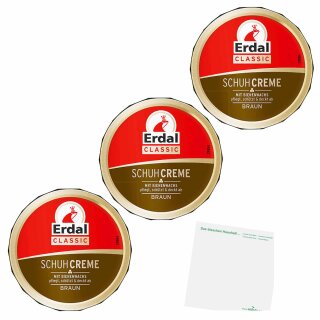 Erdal Schuhcreme braun 3er Pack (3x75ml Dose) + usy Block