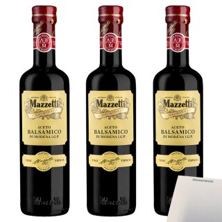 Mazetti Aceto Balsamico di Modena Balsamicoessig 3er Pack (3x500ml Flasche) + usy Block