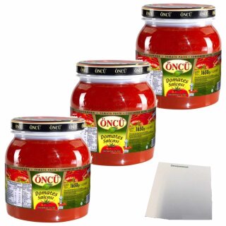 Öncü Tomatenpüree, Tomatenmark 3er Pack (3x1650g Glas) + usy Block