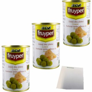 FRUYPER - Oliven mit Lachs 3er Pack (3x130g Dose) + usy Block