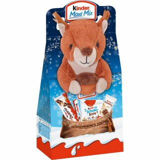 Ferrero Kinder Maxi Mix Plüschtier Eichhörnchen Freddie Nussroberer (133g Packung)