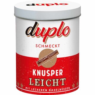 Ferrero duplo Design Dose mit 24 Riegeln Motiv: Schmeckt Knusper Leicht (436,8g Dose)