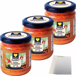 EDEKA Pesto Calabrese 3er Pack (3x190g Glas) + usy Block