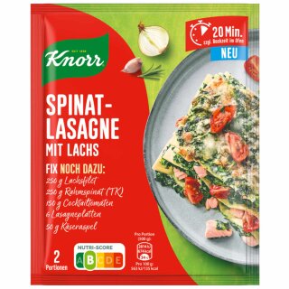 Knorr Fix Spinatlasagne mit Lachs (40g Packung)