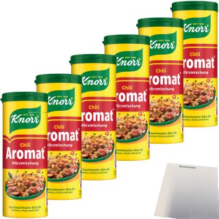Knorr Aromat Würzmischung Chili 6er Pack (6x90g Streuer) + usy Block