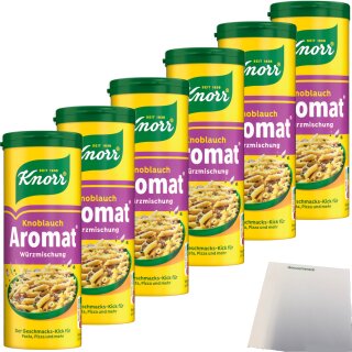 Knorr Aromat Würzmischung Knoblauch 6er Pack (6x90g Streuer) + usy Block