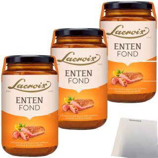 Lacroix Fond mit Entenaroma für Suppen und Soßen 3er Pack (3x400ml Glas) + usy Block