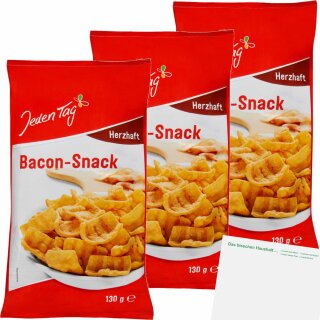 Jeden Tag Bacon Snack 3er Pack (3x130g Packung) + usy Block
