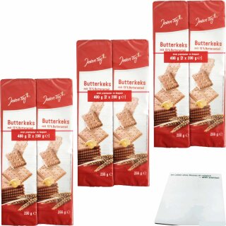 Jeden Tag Butterkeks 3er Pack (3x2x200g Packung) + usy Block