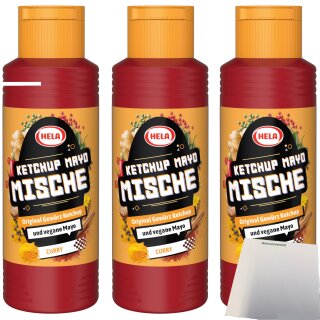 Hela Ketchup Mayo Mische Curry 3er Pack (3x300ml Flasche) + usy Block
