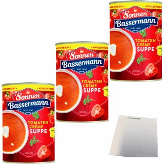 Sonnen Bassermann Tomaten Cremesuppe konzentriert 3er Pack (3x379ml Dose) + usy Block