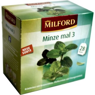 Milford Kräutertee Minze mal 3 (28 Teebeutel)
