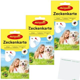 Aeroxon Zeckenkarte 3er Pack (3x1 Stück) + usy Block