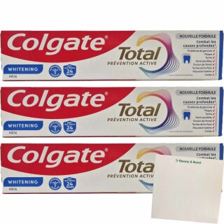 Colgate Total Whitening Zahnpasta 3er Pack (3x75ml Tube) + usy Block