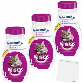 Whiskas Katzenmilch 3er Pack (3x200ml Flasche) + usy Block