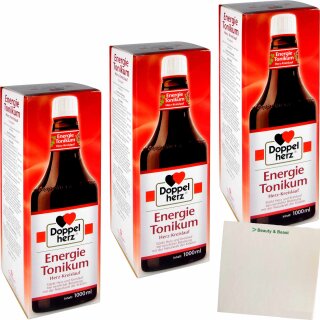 Doppelherz Energie Tonikum Herz-Kreislauf 3er Pack (3x1l Flasche) + usy Block