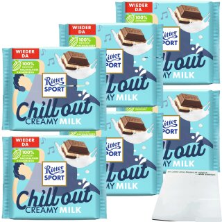 Ritter Sport Vielfalt Chill out Creamy Milk 6er Pack (6x100g Packung) + usy Block