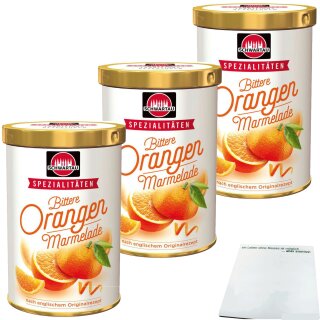 Schwartau Spezialitäten Bittere Orangen Marmelade 3er Pack (3x350g Dose) + usy Block