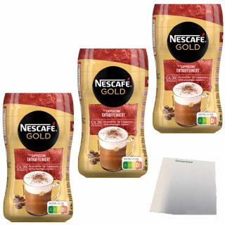 Nescafé Gold Cappuccino Entkoffeiniert 3er Pack (3x250g Dose) + usy Block