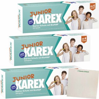 Karex Junior Zahnpasta 3er Pack (3x65ml Tube) + usy Block