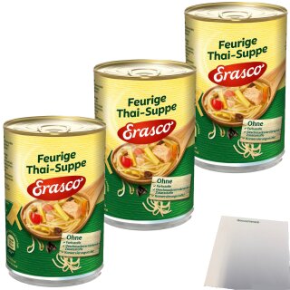 Erasco Feurige Thaisuppe 3er Pack (3x390ml Dose) + usy Block