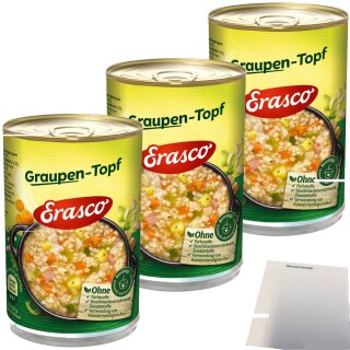 Erasco 1 Portion Graupen -Topf 3er Pack (3x400g Dose) + usy Block