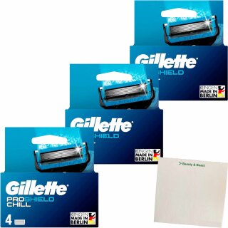 Gillette Proshield Hautschutz Systemklingen 3x 4 Stück + usy Block