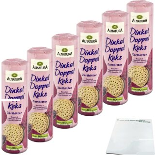Alnatura Dinkel Doppelkeks Zartbitter 6er Pack (6x330g Packung) + usy Block