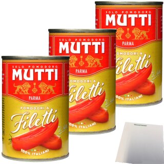 Mutti Filetti Tomatenviertel 3er Pack (3x400g Dose) + usy Block